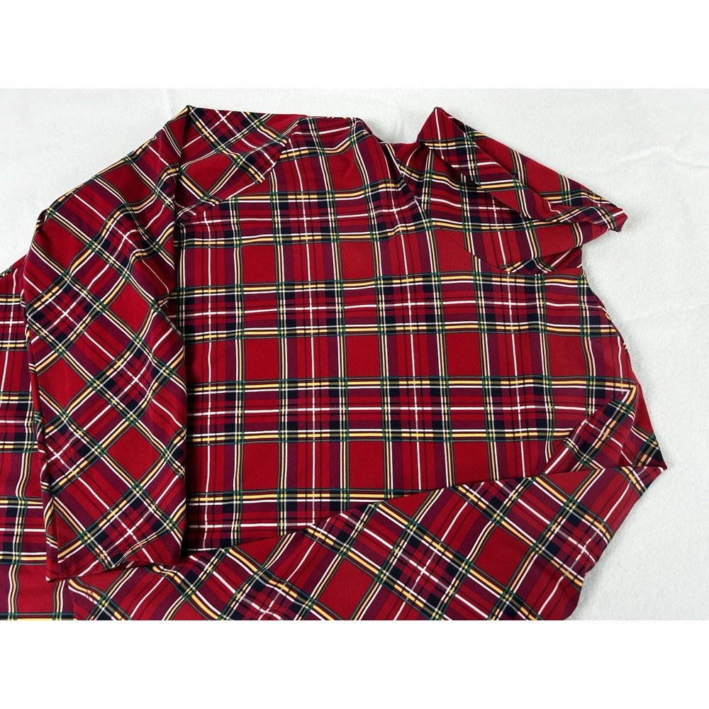 NWT The Talbots Tee Turtleneck Christmas Plaid Plus 3XL‎ Long Sleeve